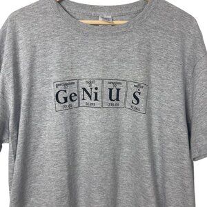 Genius Periodic Table Graphic T Shirt Adult XL Gray Gildan Cotton Blend NWT